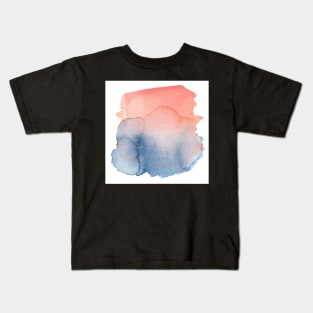 Rose Quart and Ocean Blue Watercolor Splotch Kids T-Shirt